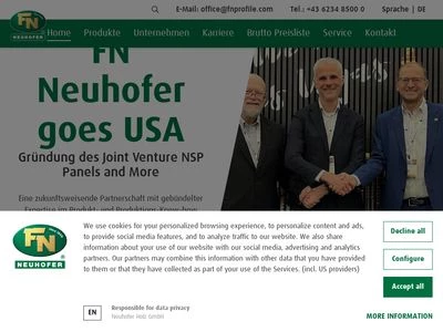 Website von Neuhofer Holz GmbH