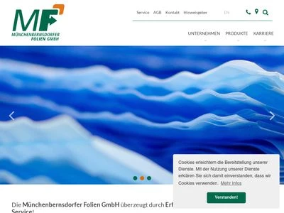 Website von Münchenbernsdorfer Folien GmbH