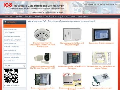 Website von IGS - Industrielle Gefahrenmeldesysteme GmbH