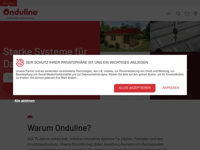Website von Onduline GmbH
