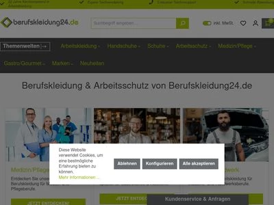 Website von Berufsbekleidung24.de