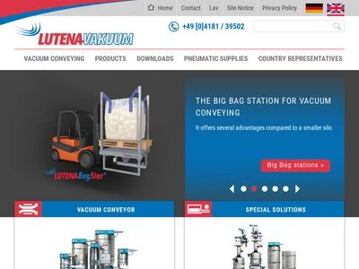 Website von LUTENA Vakuum GmbH