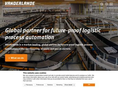 Website von Vanderlande Industries GmbH
