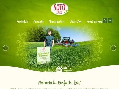Website von SOTO - organic veggie food GmbH