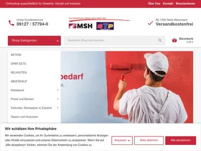Website von Jäger Malerbedarf GmbH
