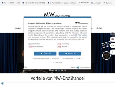 Website von MW - GROSSHANDEL
