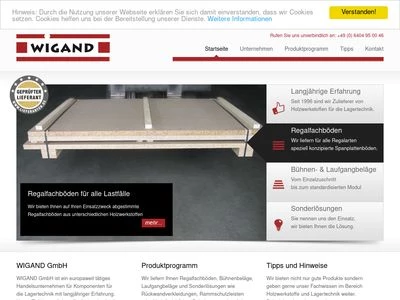 Website von WIGAND GmbH