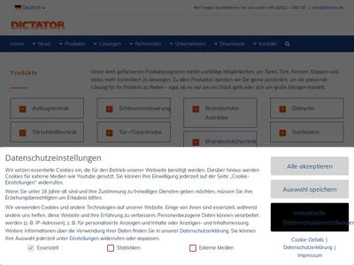 Website von DICTATOR Technik GmbH