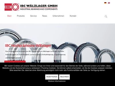 Website von IBC WÄLZLAGER GMBH