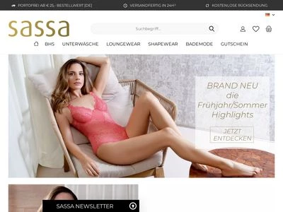 Website von Sassa Mode GmbH