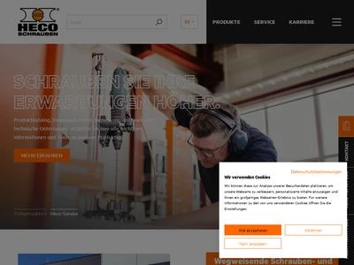 Website von HECO-Schrauben GmbH & Co. KG