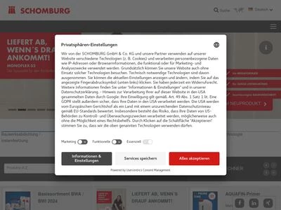 Website von SCHOMBURG GmbH