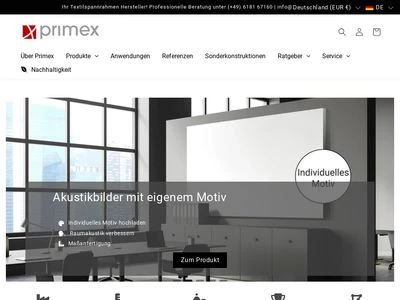 Website von Primex GmbH