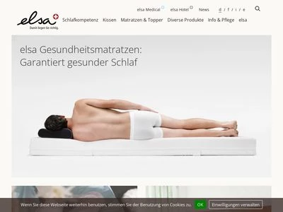 Website von elsa Schweiz AG