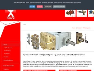 Website von Speck-Triplex-Pumpen GmbH & Co. KG