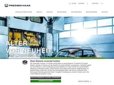 Website von Pressen HAAS GmbH