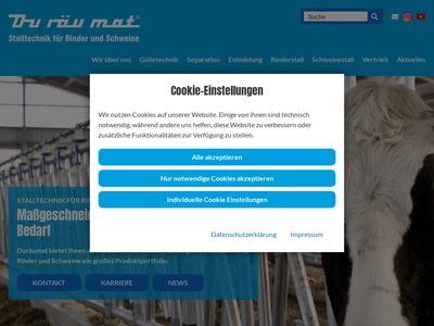 Website von Duräumat Stalltechnik GmbH