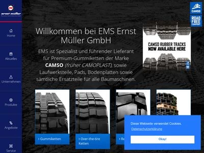 Website von Ernst Müller Maschinen - Geräte - Ersatzteile GmbH