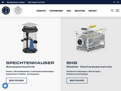 Website von Spechtenhauser Pumpen GmbH