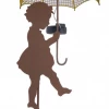 abc HOME | Gartenstecker Mädchen mit Regenschirm | LEDs | Solarpanel | Lichtsensor | 47 cm H