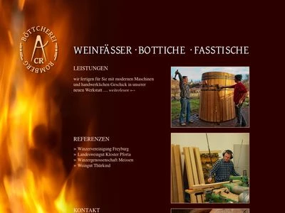 Website von Böttcherei Romberg