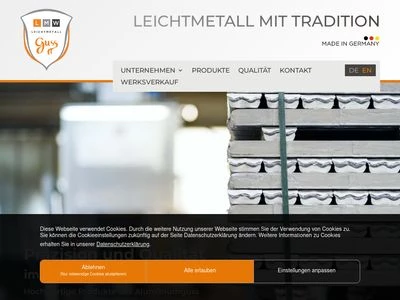 Website von LMW Leichtmetallguß GmbH