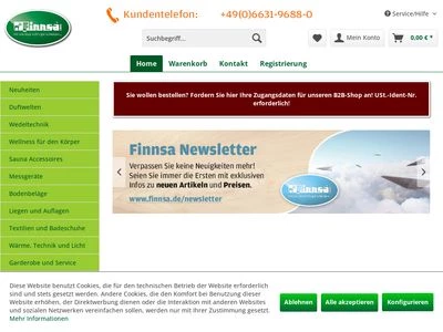 Website von Finnsa GmbH