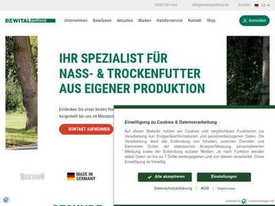 Website von BEWITAL petfood GmbH & Co. KG