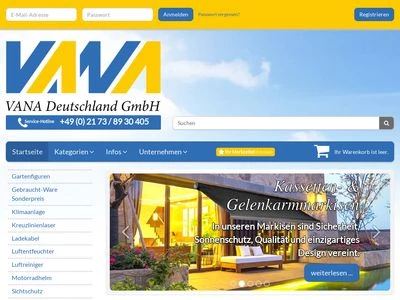 Website von Vana Deutschland GmbH