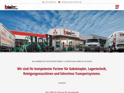 Website von Büscher Förder- und Lagertechnik GmbH