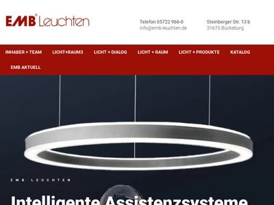Website von EMB-Leuchten GmbH