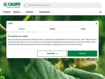 Website von CALEFFI Armaturen GmbH