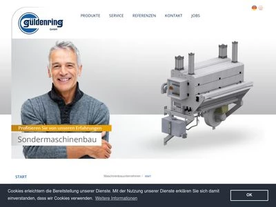 Website von Güldenring Maschinenbau GmbH