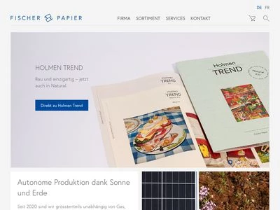 Website von Fischer Papier AG