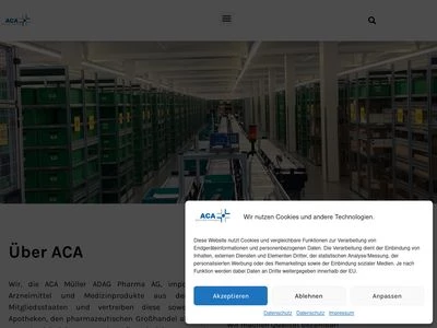 Website von ACA Müller ADAG Pharma AG
