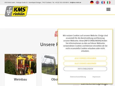 Website von KMS Rinklin GmbH
