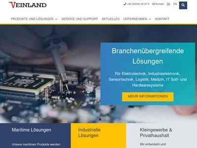 Website von Veinland GmbH