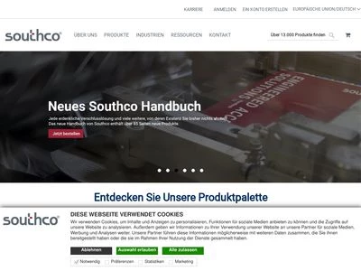 Website von Southco GmbH