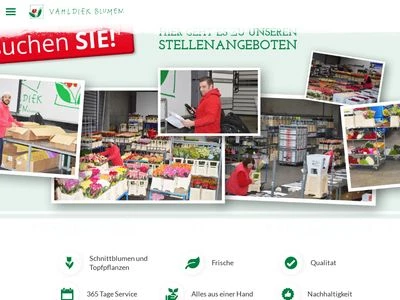 Website von Vahldiek AG Blumengroßhandel