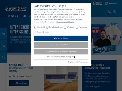 Website von Uzin Utz AG
