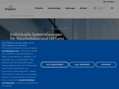 Website von Kingspan STG GmbH
