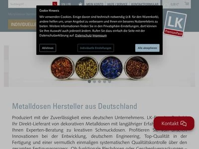 Website von LK-PremiumPack GmbH + Co. KG