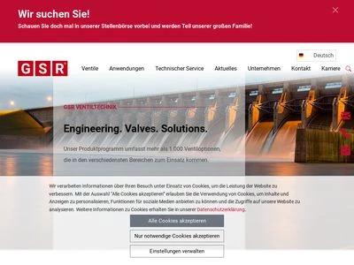 Website von GSR Ventiltechnik GmbH & Co. KG