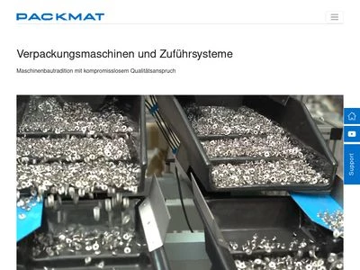 Website von Packmat Maschinenbau GmbH