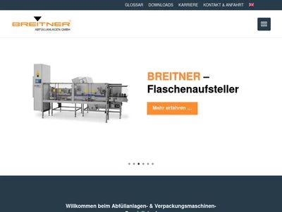 Website von Breitner Abfüllanlagen GmbH