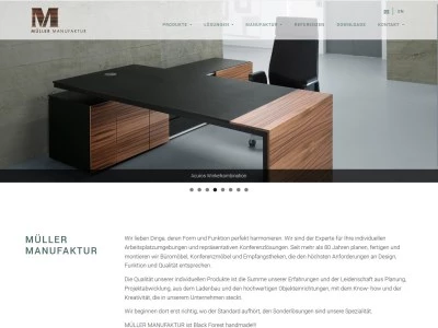 Website von Müller Manufaktur Möbelbau GmbH