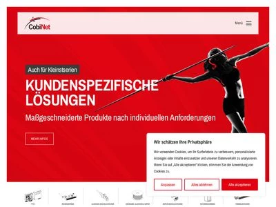 Website von CobiNet - Fernmelde- und Datennetzkomponenten GmbH