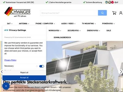 Website von Schwaiger GmbH