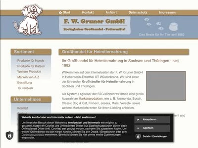 Website von F. W. Gruner GmbH