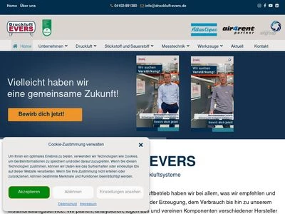 Website von Druckluft Evers GmbH